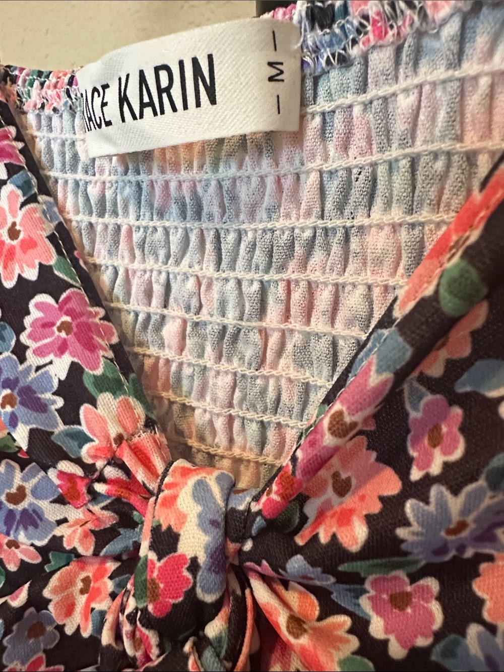 Grace Karin Navy Floral Maxi Dress with Pink Blossoms - Picture 3 of 3